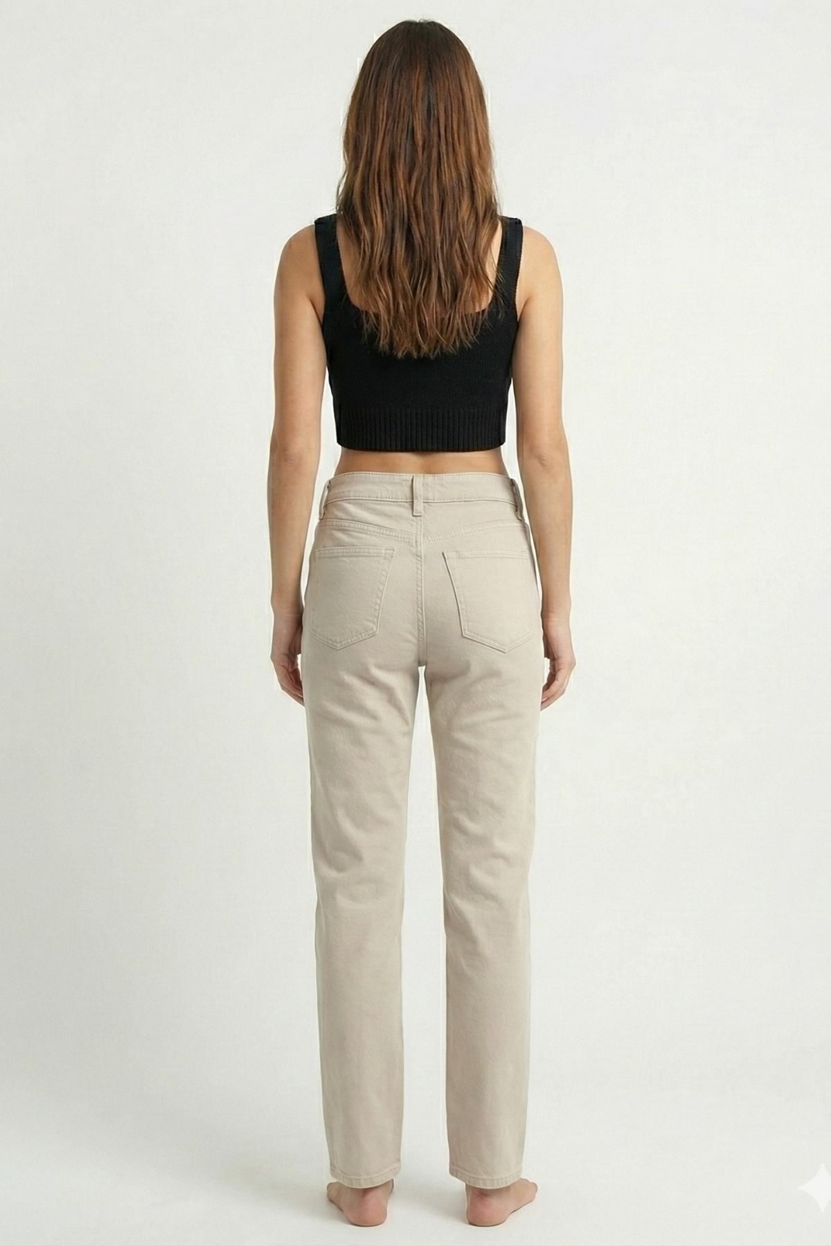 Soft Premium Straight Kadın Gabardin Pantolon-Bej