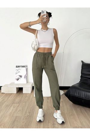 Bayan jogger pantolon - Haki