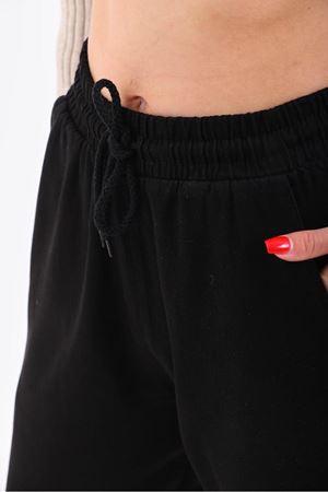 Belli lastikli arka cep fleto paça püsküllü  pantolon -Siyah