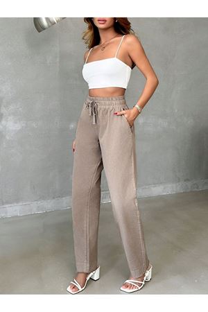 Kadın Rahat Kesim Her Mevsim Denim Jean -Vizon