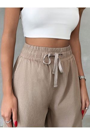 Kadın Rahat Kesim Her Mevsim Denim Jean -Vizon