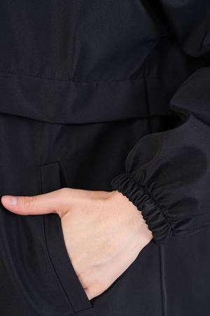 Kadın Fermuarlı Yağmurluk Kap - Siyah