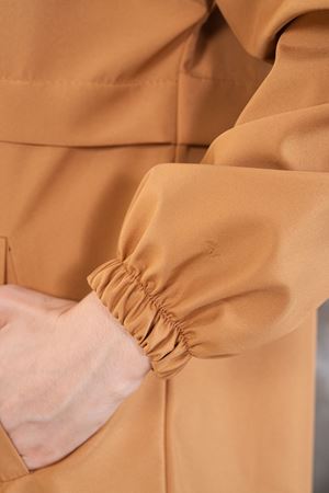 Kadın Fermuarlı Yağmurluk Kap - Taba