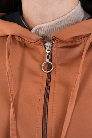 Kadın Fermuarlı Yağmurluk Kap - Sütlükahve