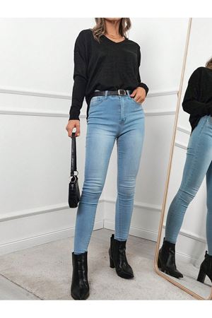 Kadın V Yaka  yanı yırtmaclı Kazak - Siyah