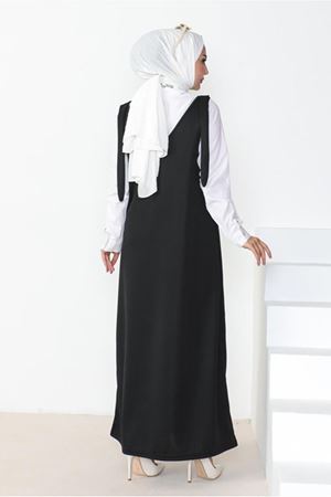 V Yaka jile omuz detaylı -Siyah 