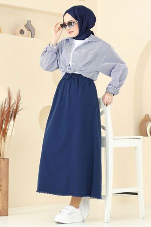 Gabardin Püsküllü Etek - Laci 110PGS1067