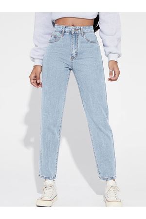 Mom Yüksel bel duz paça kot Pantolon - 11001-0  Kar yıkama