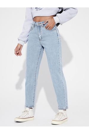 Mom Yüksel bel duz paça kot Pantolon - 11001-0  Kar yıkama