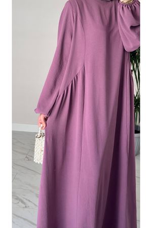 Gülkurusu Sufle Ayrobin Tesettür Elbise