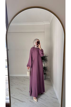 Gülkurusu Sufle Ayrobin Tesettür Elbise