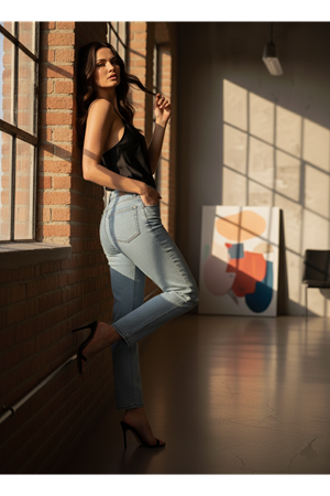  Relax Fit Açık Mavi Jean | Rahat Kesim Kadın Denim Pantolon - Mavi