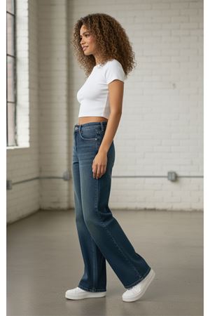 Kadin Palazzo Wide Leg Premium Jean - Mavi