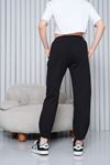 Kadın Yüksel Bel  Paça Büzgülü jogger Gabardin Pantolon - Siyah KAT2045