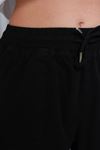 Kadın Yüksel Bel  Paça Büzgülü jogger Gabardin Pantolon - Siyah KAT2045
