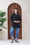 Kadın Oversize Basic Salaş Gömlek -Siyah KAT2036