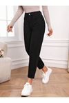 Yüksek Bel Mom  Jeans havuç kesim  Kot - Siyah