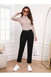 Yüksek Bel Mom  Jeans havuç kesim  Kot - Siyah