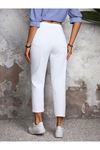 Yüksek Bel Mom  Jeans havuç kesim  Kot - Beyaz