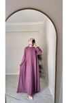 Gülkurusu Sufle Ayrobin Tesettür Elbise