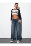 Kadın Baggy  Jeans Relaxed Fit Denim  - KoyuMavi