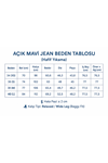 Kadın Wide Leg Jeans  High Waist Relax Fit Denim Palazzo -Açık Mavi