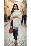 Katalya Noir Fringe Shawl  Püsküllü Şal  - Bej