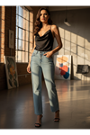  Relax Fit Açık Mavi Jean | Rahat Kesim Kadın Denim Pantolon - Mavi