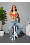 açık mavi yüksek bel baggy jean denim