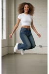 Kadin Palazzo Wide Leg Premium Jean - Mavi