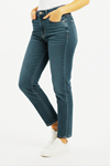 Essential Mom Fit Jean - Mavi yeşil titli