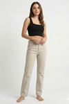 Soft Premium Straight Kadın Gabardin Pantolon-Bej