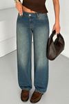 Kadın Yüksek Bel Wide Leg Denim Jean – Vintage Mavi